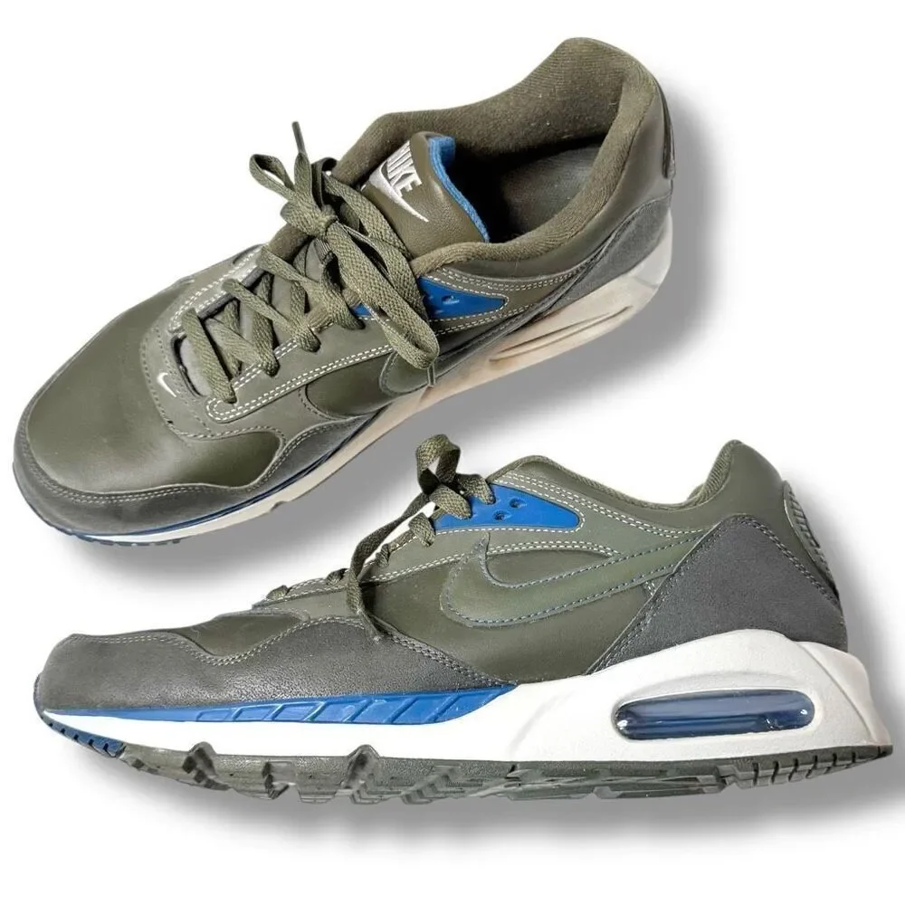 Nike Air Max Correlate Leather Sneakers Cargo Green Khaki/Blue Men’s Size 12